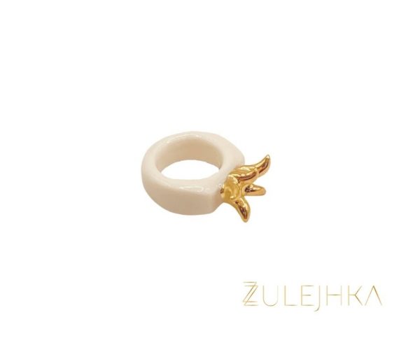 Porcelán gyűrű, arannyal, Zulejhka Design